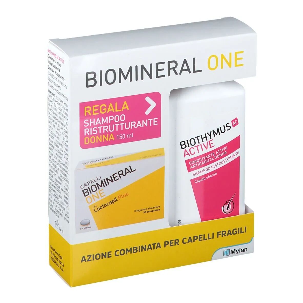 Biothymus Biomineral One Lactocapil Plus Integratore Capelli 30 Compresse + Shampoo Ristrutturante Donna 150 ml
