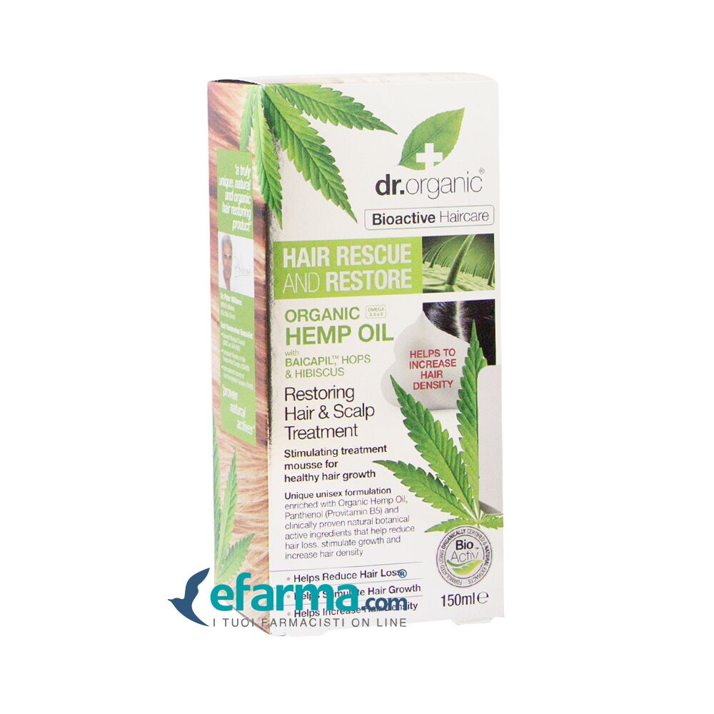 Dr. Organic Hemp Oil Mousse Ristrutturante Olio di Canapa 150 ml