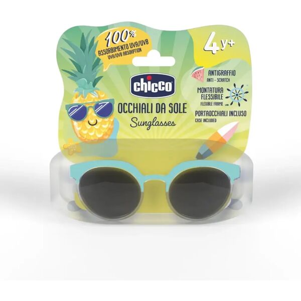 chicco occhiali da sole per bambina +4 anni forma ovale colore azzurro