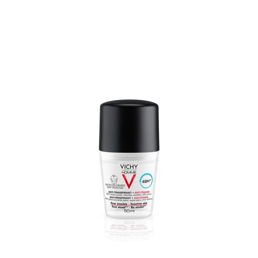 vichy homme deodorante anti-traspirante anti-macchie 48h pelle sensibile 50 ml