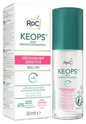 roc keops deodorante roll-on sensitive pelle fragile 30 ml