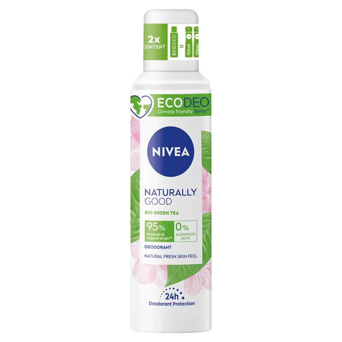 nivea naturally good deodorante spray profumazione tè verde bio 125 ml