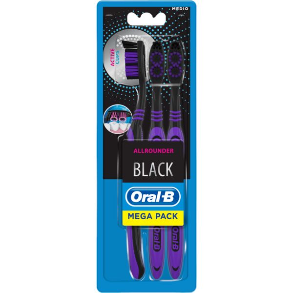 oral-b spazzolino manuale allrounder black 3 pezzi