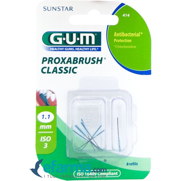 gum proxabrush classic 414 scovolino interdentale ultrafine conico 8 pezzi