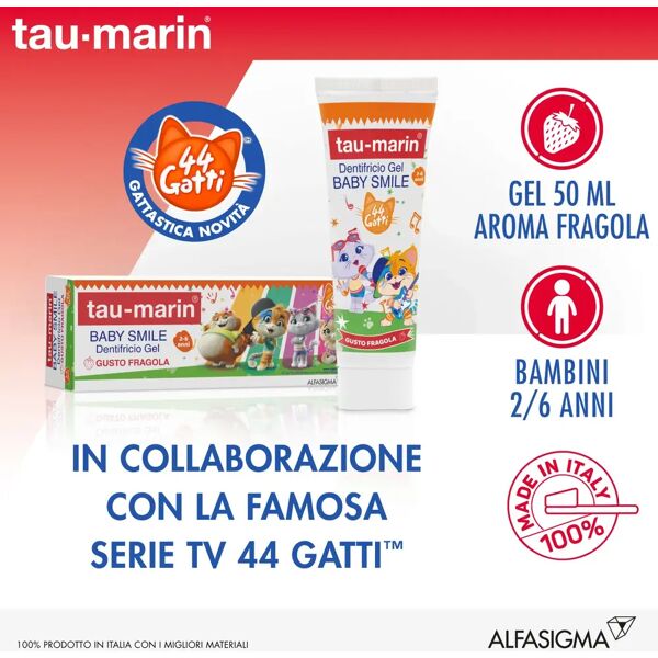 tau-marin baby smile dentifricio gel 2-6 anni edizione limitata 44 gatti 50 ml