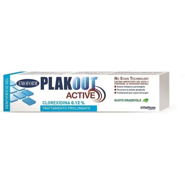 emoform plak out active dentifricio clorexidina 0,12% antiplacca e antibatterico 75 ml