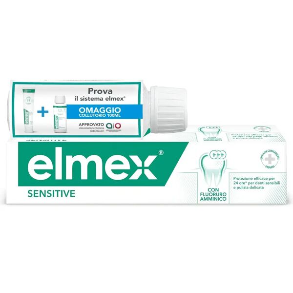 elmex sensitive kit denti sensibili dentifricio 75 ml + collutorio 100 ml in omaggio