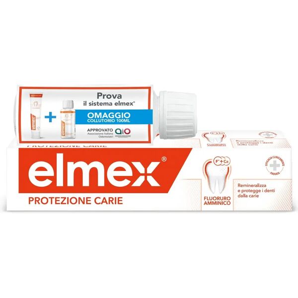 elmex protezione carie kit dentifricio 75 ml + collutorio 100 ml in omaggio