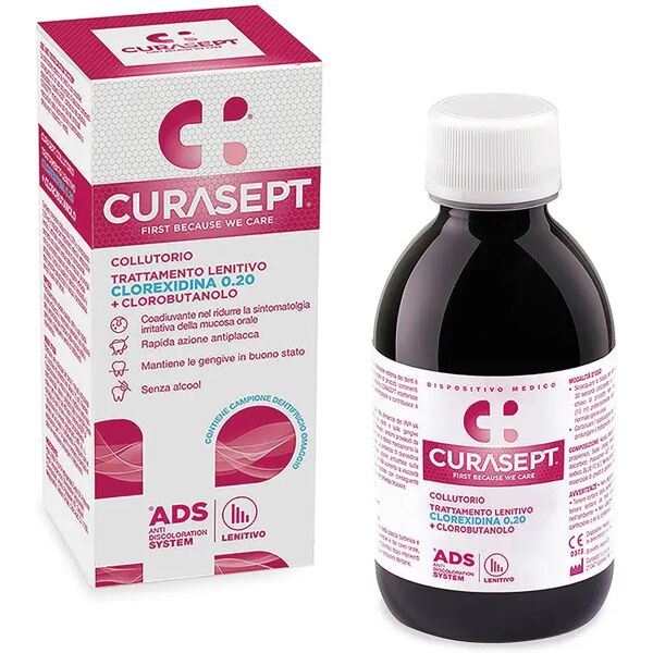 curasept ads clorexidina 0,20 + clorobutanolo collutorio trattamento lenitivo 200 ml + dentifricio 6 ml