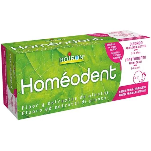 boiron homeodent dentifricio trattamento primi denti 2-6 anni fragola lampone 50 ml