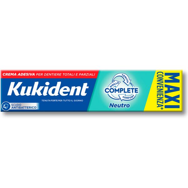 kukident complete neutro crema adesiva per dentiere totali e parziali aroma neutro 65 g