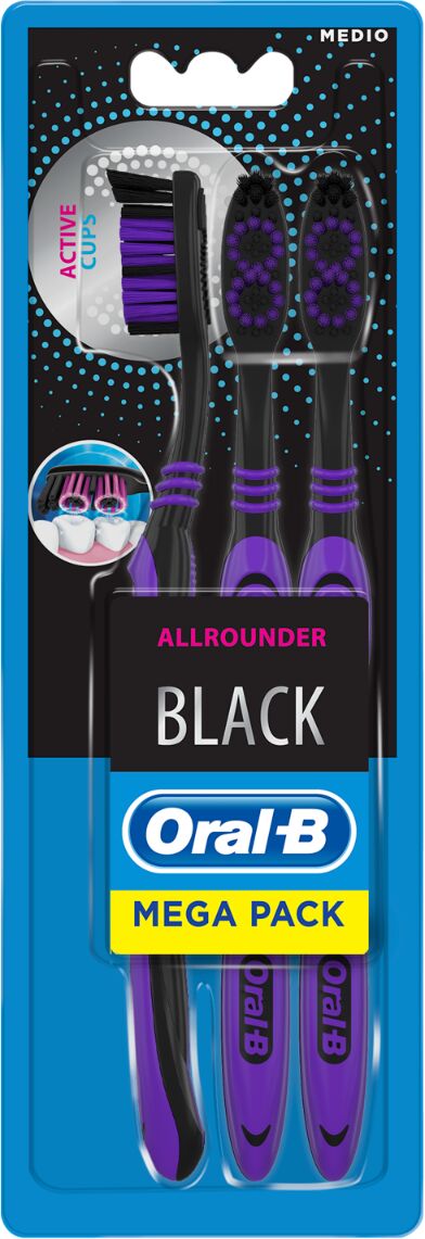 oral-b spazzolino manuale allrounder black 3 pezzi