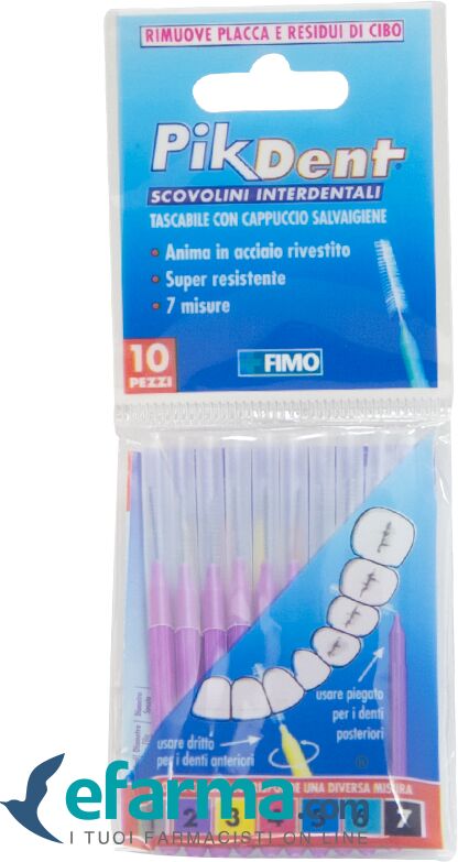 pikdent scovolino interdentale 2 viola 0,5 mm 10 pezzi