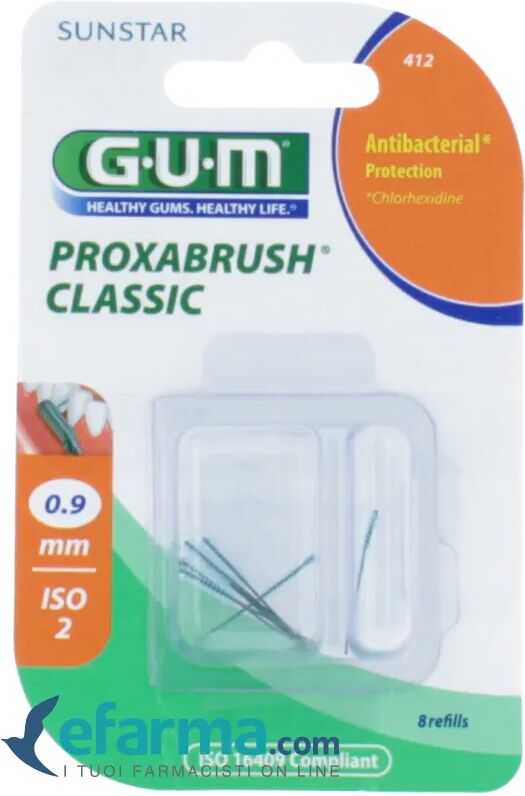 gum proxabrush classic 412 scovolino interdentale ultrafine cilindrico 8 pezzi