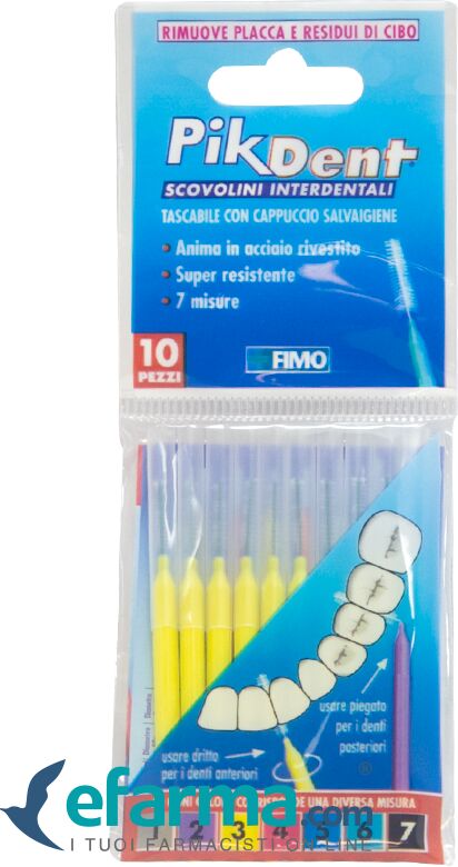 pikdent scovolino interdentale 3 giallo 0,6mm 10 pezzi