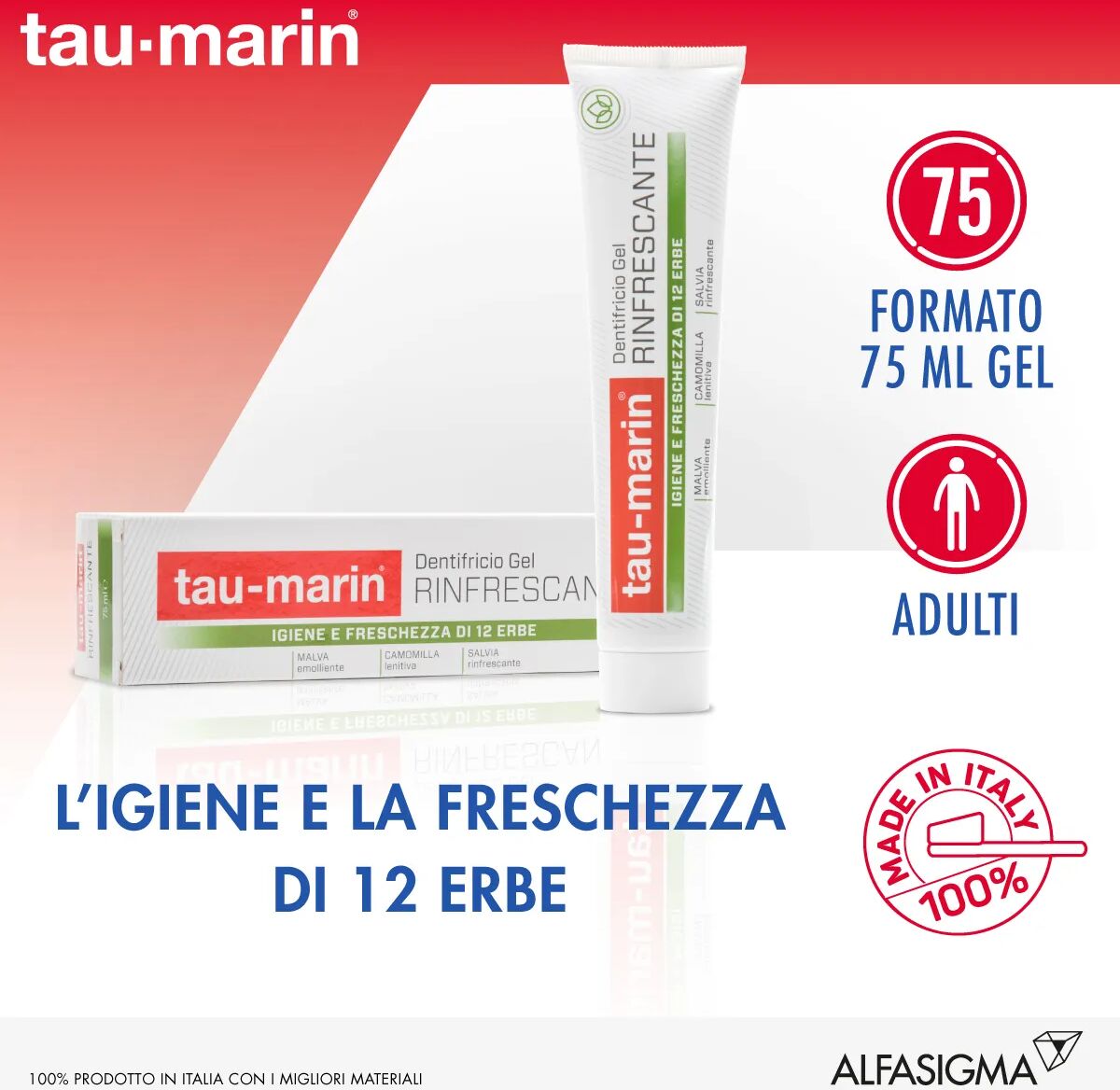 tau-marin dentifricio rinfrescante adulti alle 12 erbe 75 ml