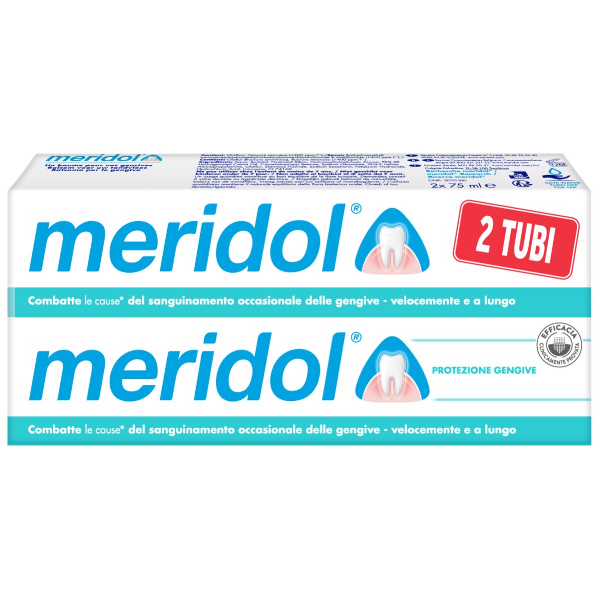 meridol protezione gengive dentifricio 2x75 ml