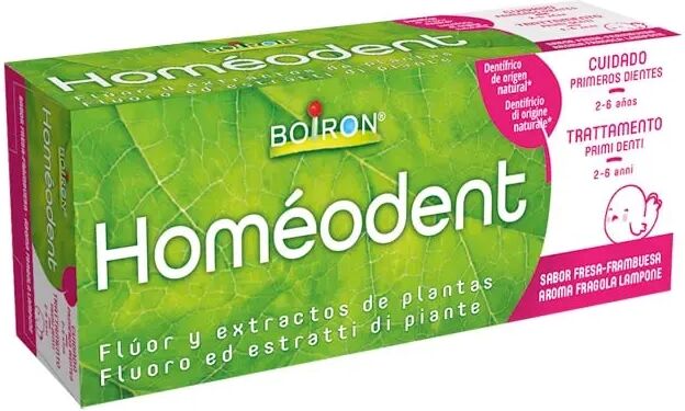 boiron homeodent dentifricio trattamento primi denti 2-6 anni fragola lampone 50 ml