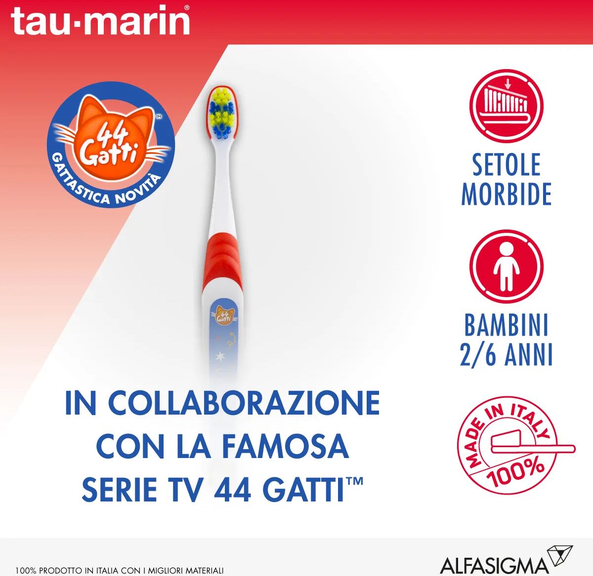 tau-marin spazzolino smile bambini 2-6 anni vari colori