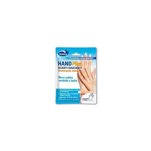 uraderm hand plus guanti idratanti trattamento mani intensivo monouso 2 pezzi 8 ml