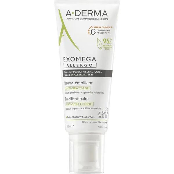 a-derma exomega allergo balsamo emolliente anti-grattage per pelle secca e a tendenza atopica 200 ml