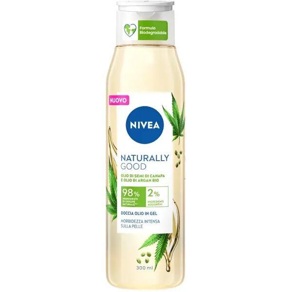 nivea naturally good doccia olio in gel con olio di argan bio e semi di canapa 300 ml