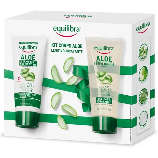 equilibra kit corpo aloe lenitivo e idratante dermo gel multiattivo + dermo doccia