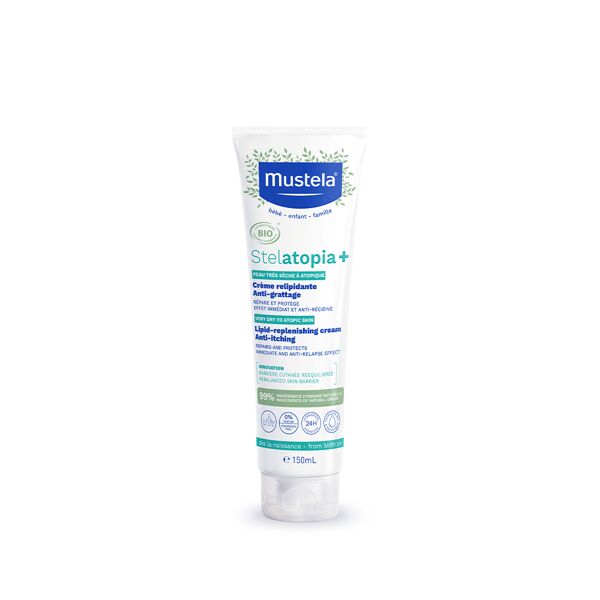 mustela stelatopia+ crema anti-prurito relipidante bio per pelle molto secca ad atopica 150 ml