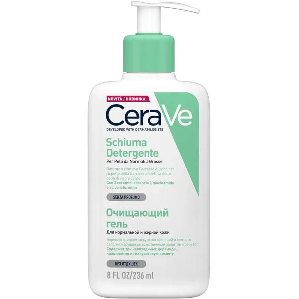 cerave schiuma detergente viso pelle grassa seboregolatrice 236 ml