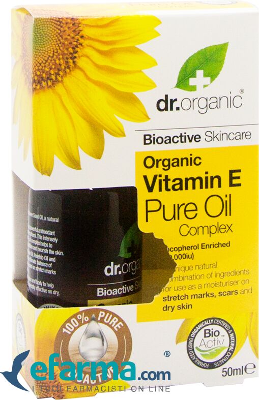 dr. organic vitamina e olio puro per il corpo 50 ml