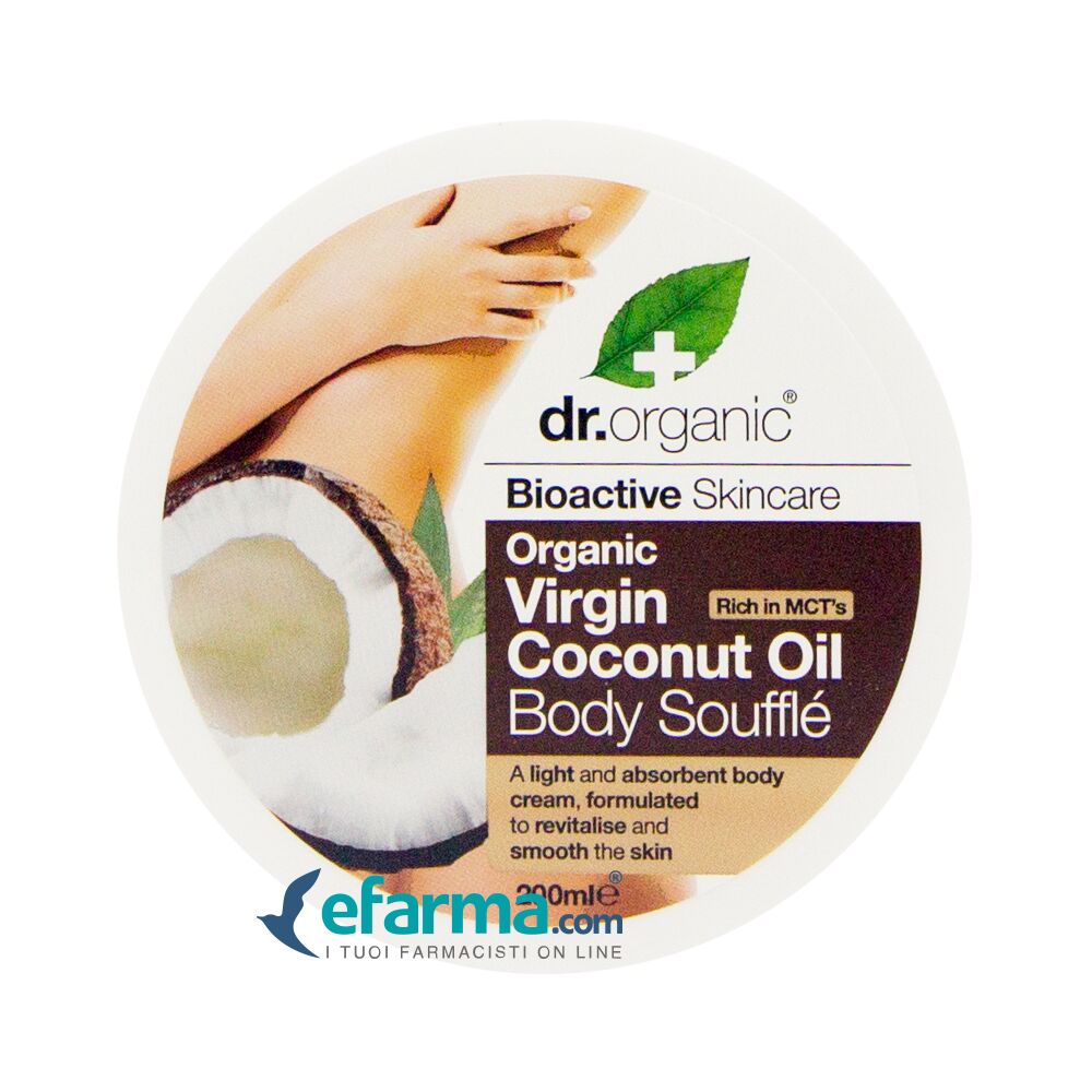 dr. organic virgin coconut oil body soufflé burro leggero corpo 200 ml