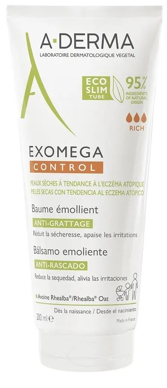 a-derma exomega control balsamo emolliente sterile anti-grattage per pelle secca o a tendenza atopica 200 ml