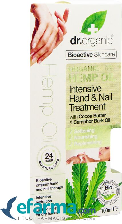 dr. organic hemp oil crema mani e unghie idratante all'olio di canapa 100 ml