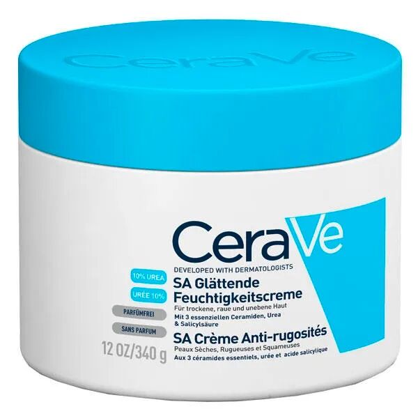 CeraVe SA Crema Levigante 10% UREA per Pelle Molto Secca, Ruvida e Screpolata 340 g