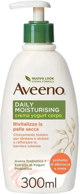 Aveeno Crema Corpo Idratante Allo Yogurt Al Profumo di Miele e Albicocca PROMO 300 ml