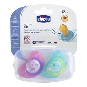 Chicco Physio Air Succhietto Caucciu Girl +12m 2 Pezzi