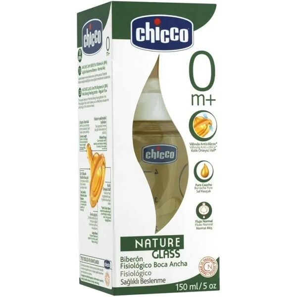 chicco biberon vetro flusso normale caucciù 150 ml