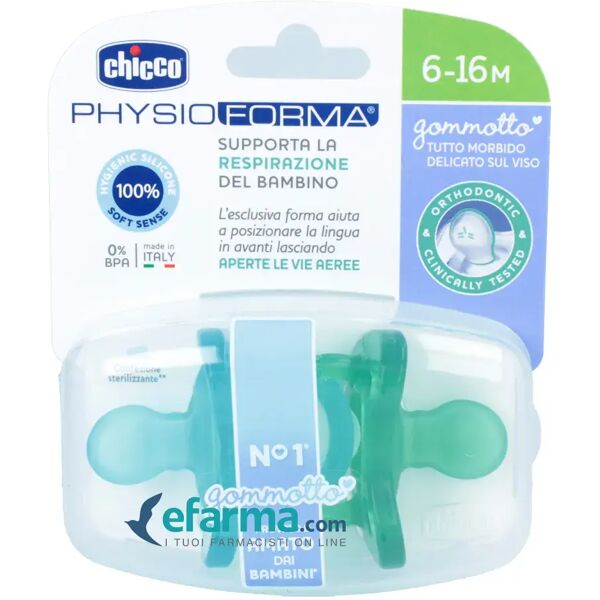 chicco gommotto physio silicone bimbo 6-16 mesi 2 pezzi