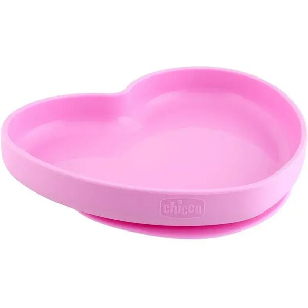 chicco piatto cuore silicone con ventosa rosa 1 pezzo