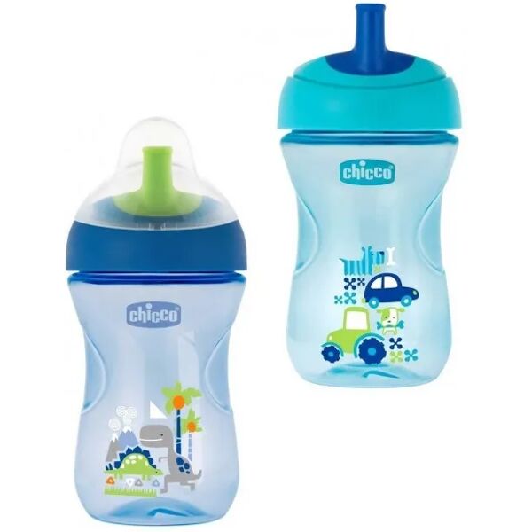 chicco tazza advanced con cannuccia azzurra o blu +12m