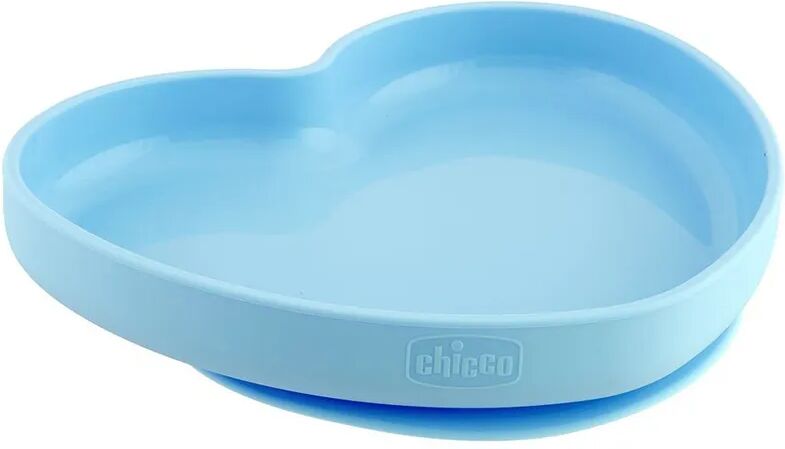 chicco piatto cuore silicone con ventosa blu 1 pezzo