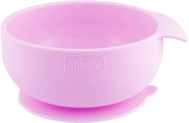 chicco ciotola con ventosa silicone rosa 1 pezzo