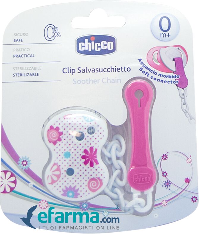 chicco clip catenella rosa +0m