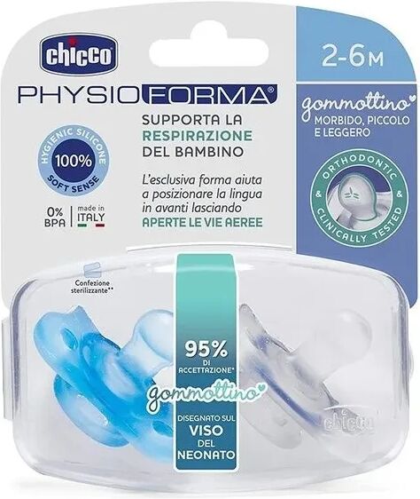 chicco gommottino physioforma boy in silicone per bambino 2-6 mesi 2 pezzi