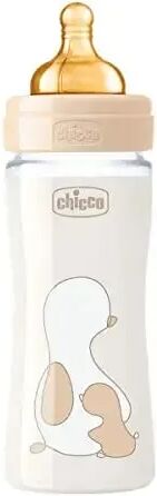 chicco biberon benessere vetro caucciù 0m+ flusso normale 240 ml