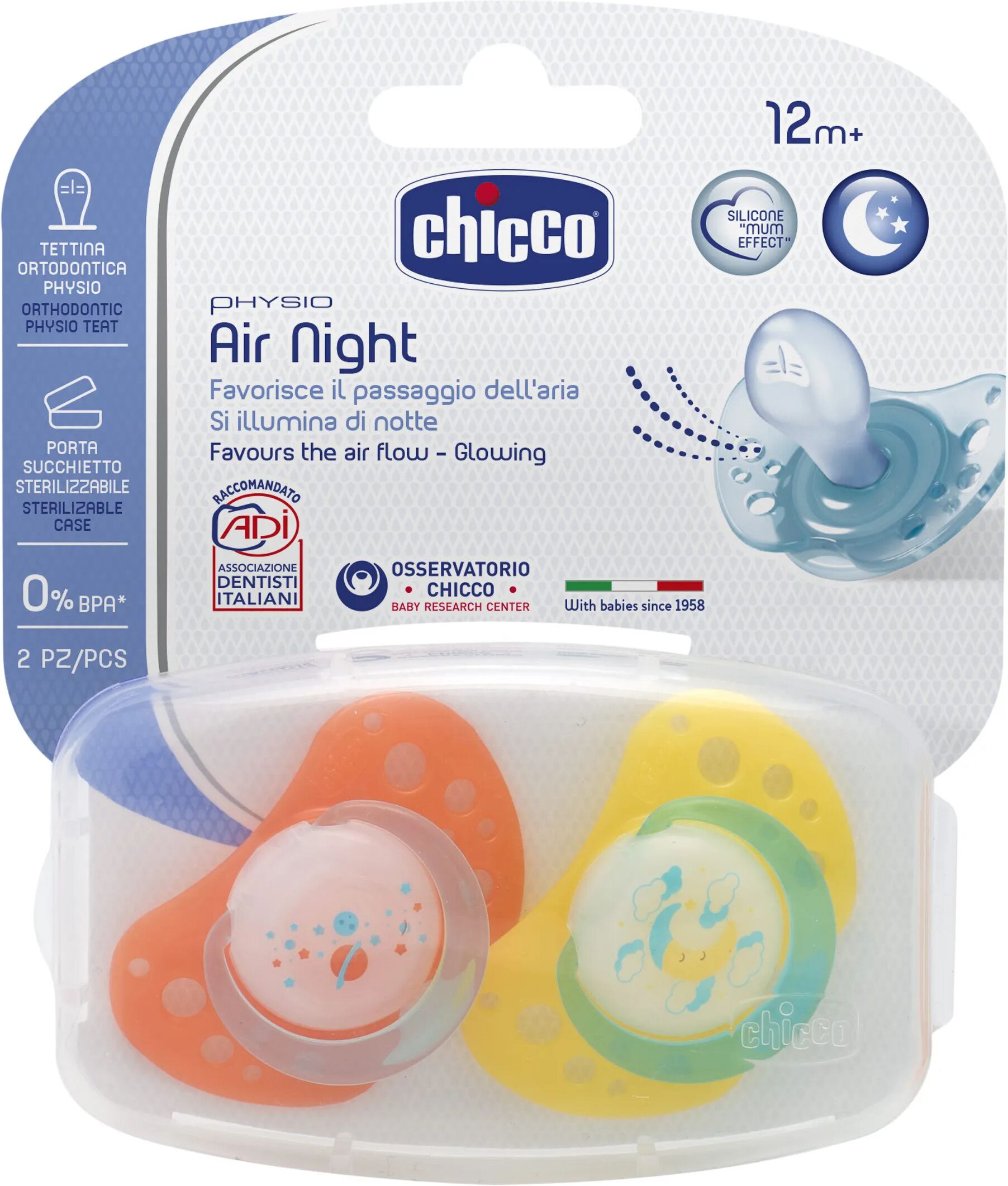 Chicco Physio Air Succhietto Luminoso Silicone +12m