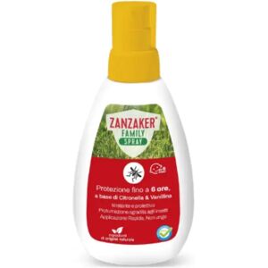 Zanzaker Family Spray Protegge Dalle Punture Degli Insetti e Zanzare 100 ml