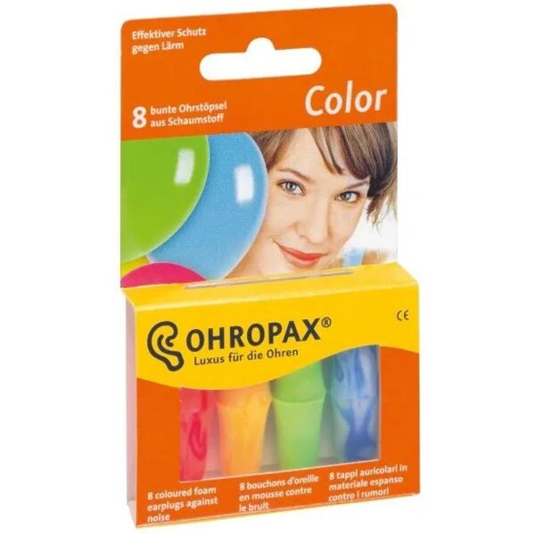 ohropax tappo auricolare in cera colorato 8 pezzi