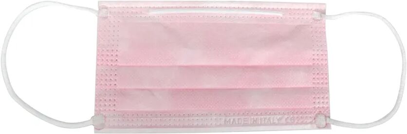 gima premium mascherina chirurgica filtrante 98% 3 veli tipo ii con elastici - adulti - rosa (conf. 50 pz.)