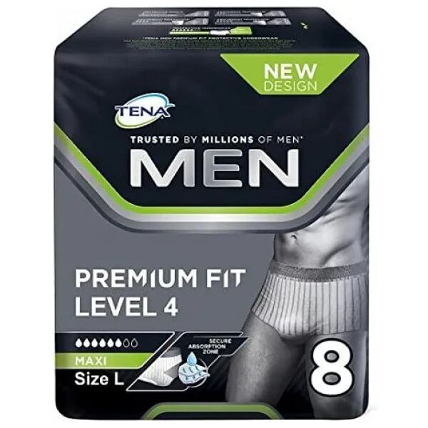 tena men premium fit mutandina assorbente livello 4 taglia l 8 pezzi